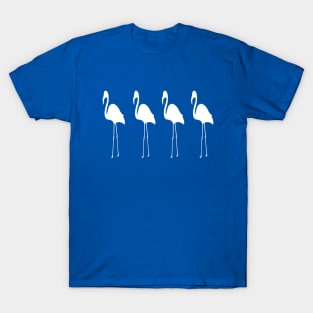 Flamingos in White Silhouette With Customizable Background Color T-Shirt